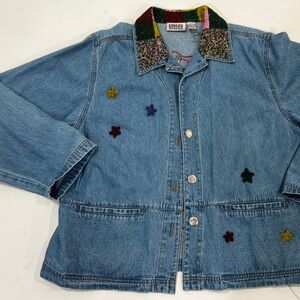 Vintage Chico’s Design Denim Jacket, Embroidered and Beaded